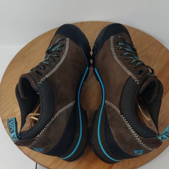 Vasque Rift Hiking Shoes- Womens- Size 7 M- Brown Blue- Low Top-Leather-Sneaker - Picture 9 of 12